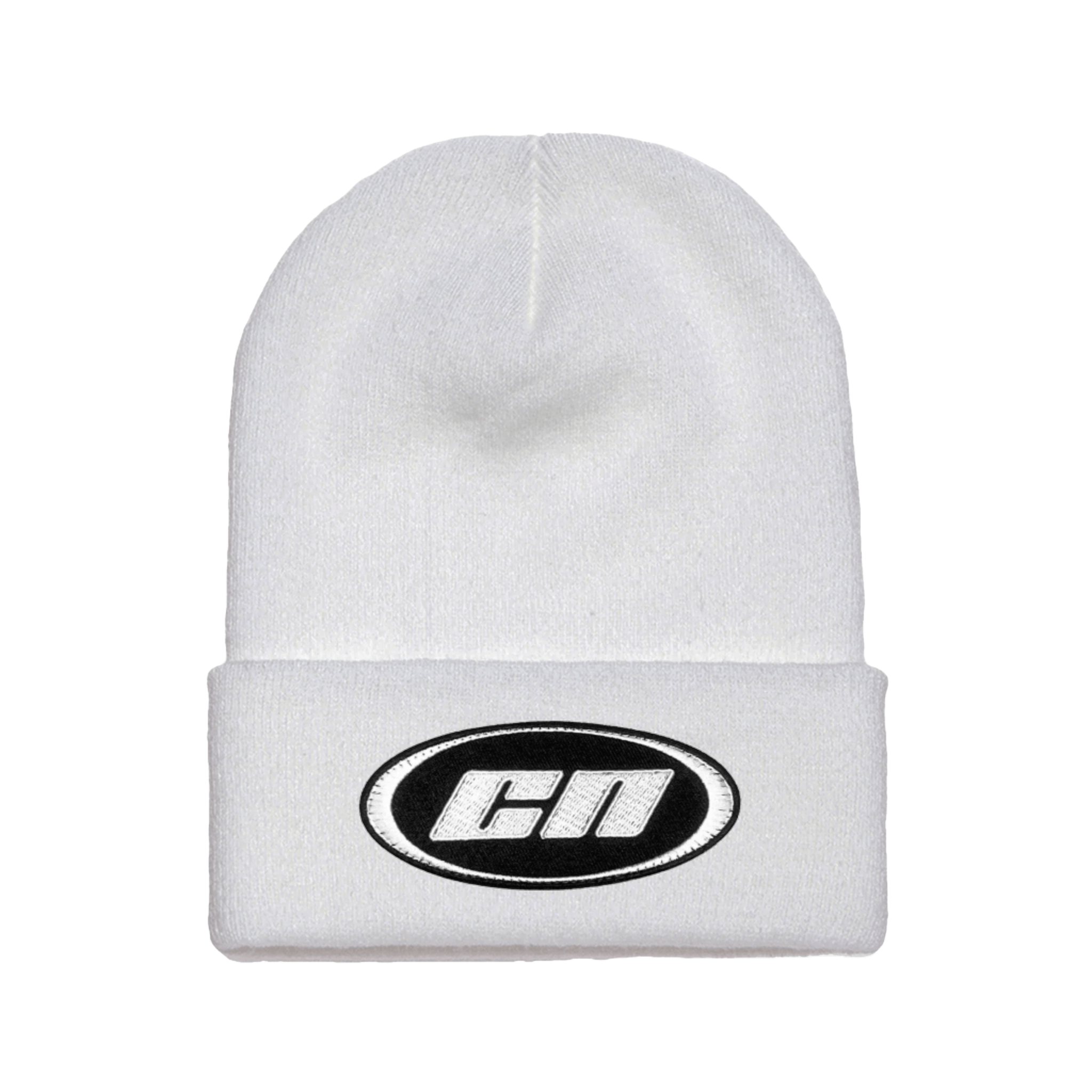 Cuffed Beanie – Soft Knit Winter Hat, White