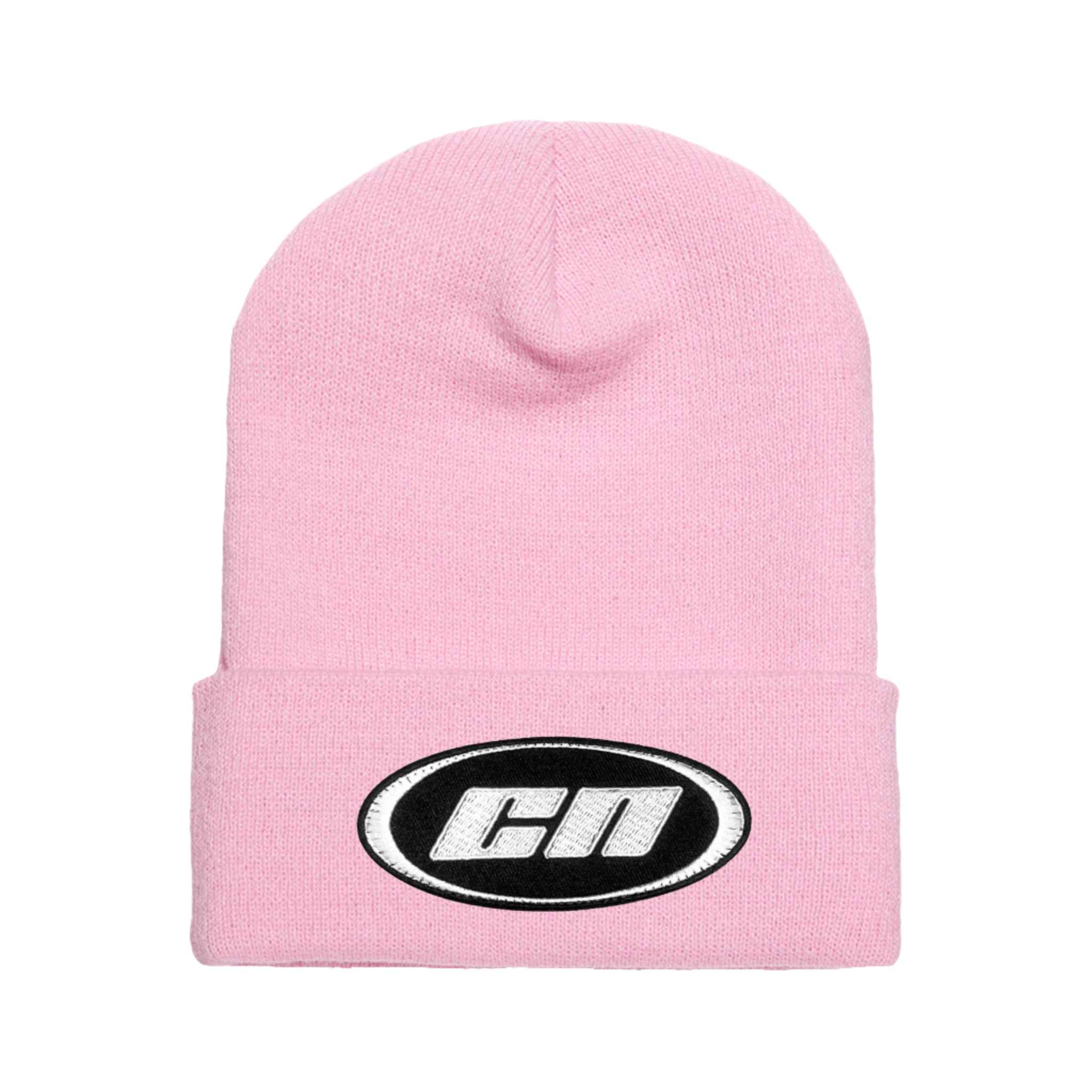 Cuffed Beanie – Soft Knit Winter Hat, Pastel Pink