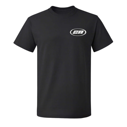Crewneck Cotton T-Shirt – Classic Fit, Black, featuring embroidered logo, made with high-density cotton.