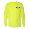 Long Sleeve Cotton T-Shirt – Semi-Relaxed Fit, Neon Lime featuring embroidered logo and cuffed sleeves.