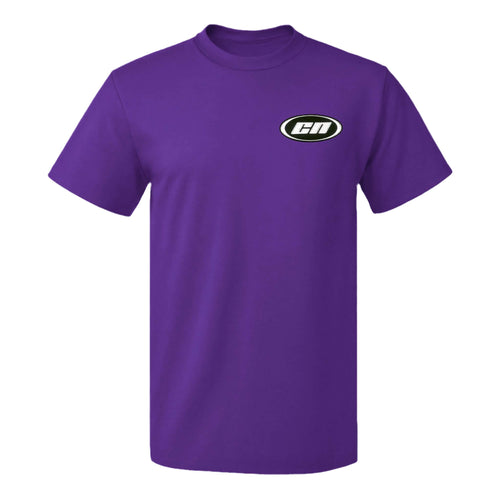 Crewneck Cotton T-Shirt – Classic Fit, Deep Violet - Unisex t-shirt in deep violet with embroidered logo.