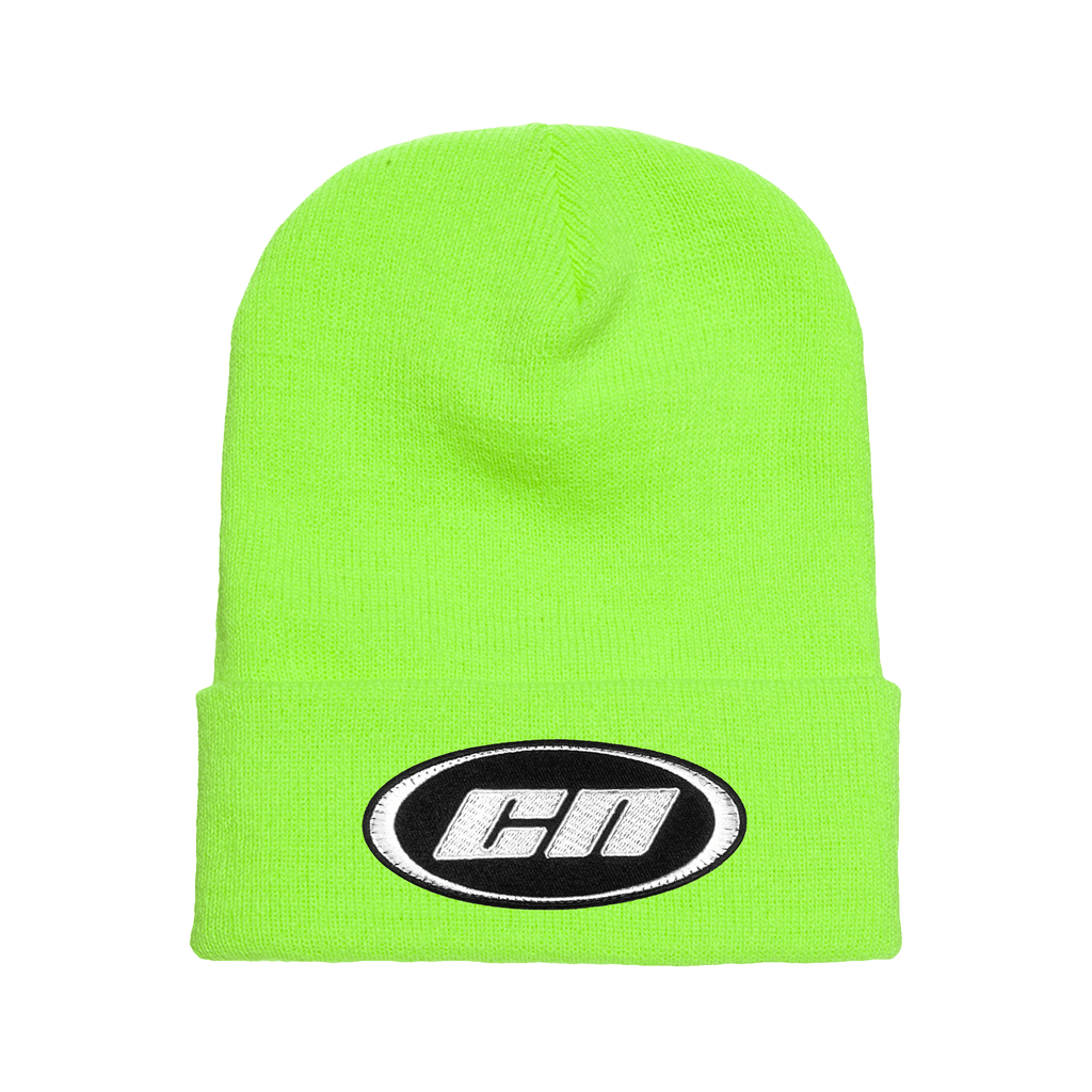 Cuffed Beanie – Soft Knit Winter Hat, Neon Green