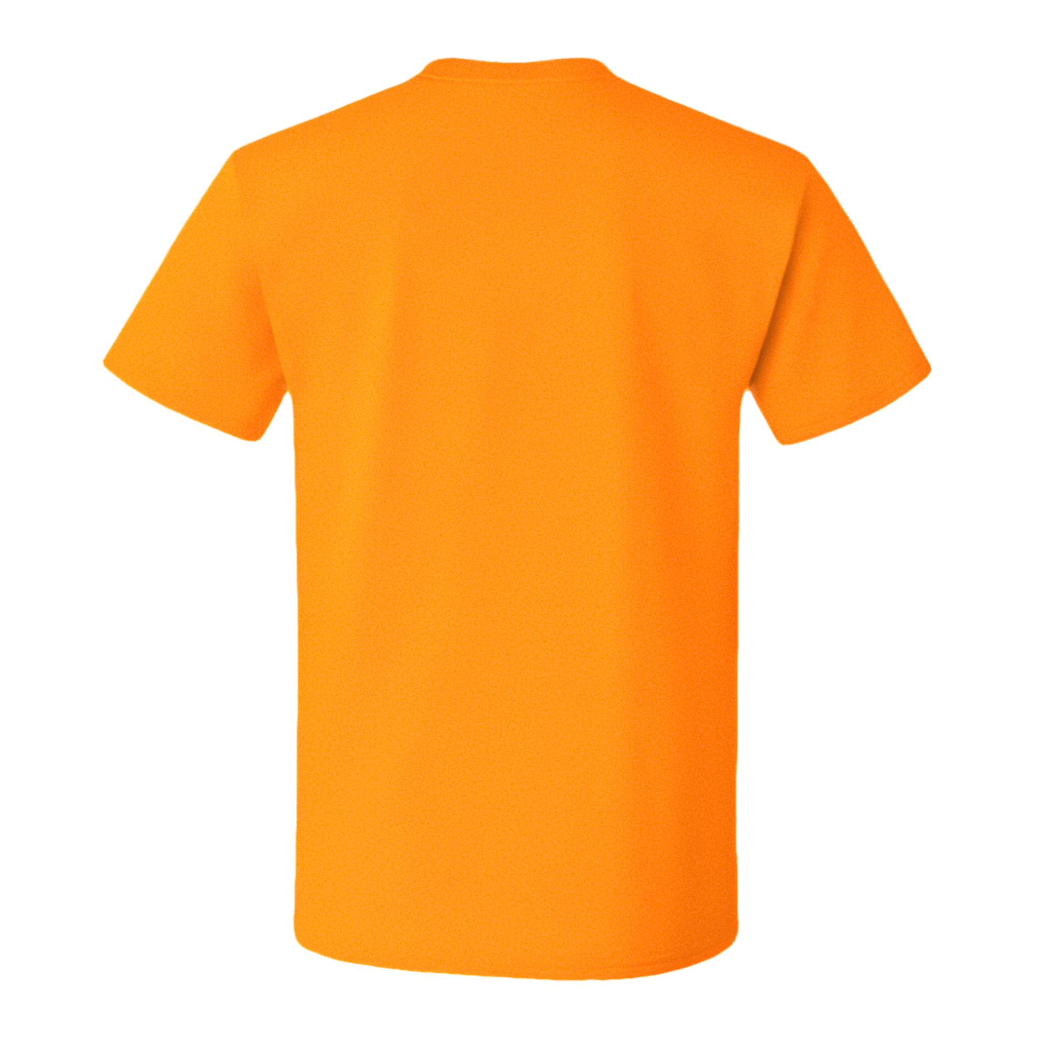 Crewneck Cotton T-Shirt – Classic Fit, Neon Orange back view showcasing clean lines and vibrant color.