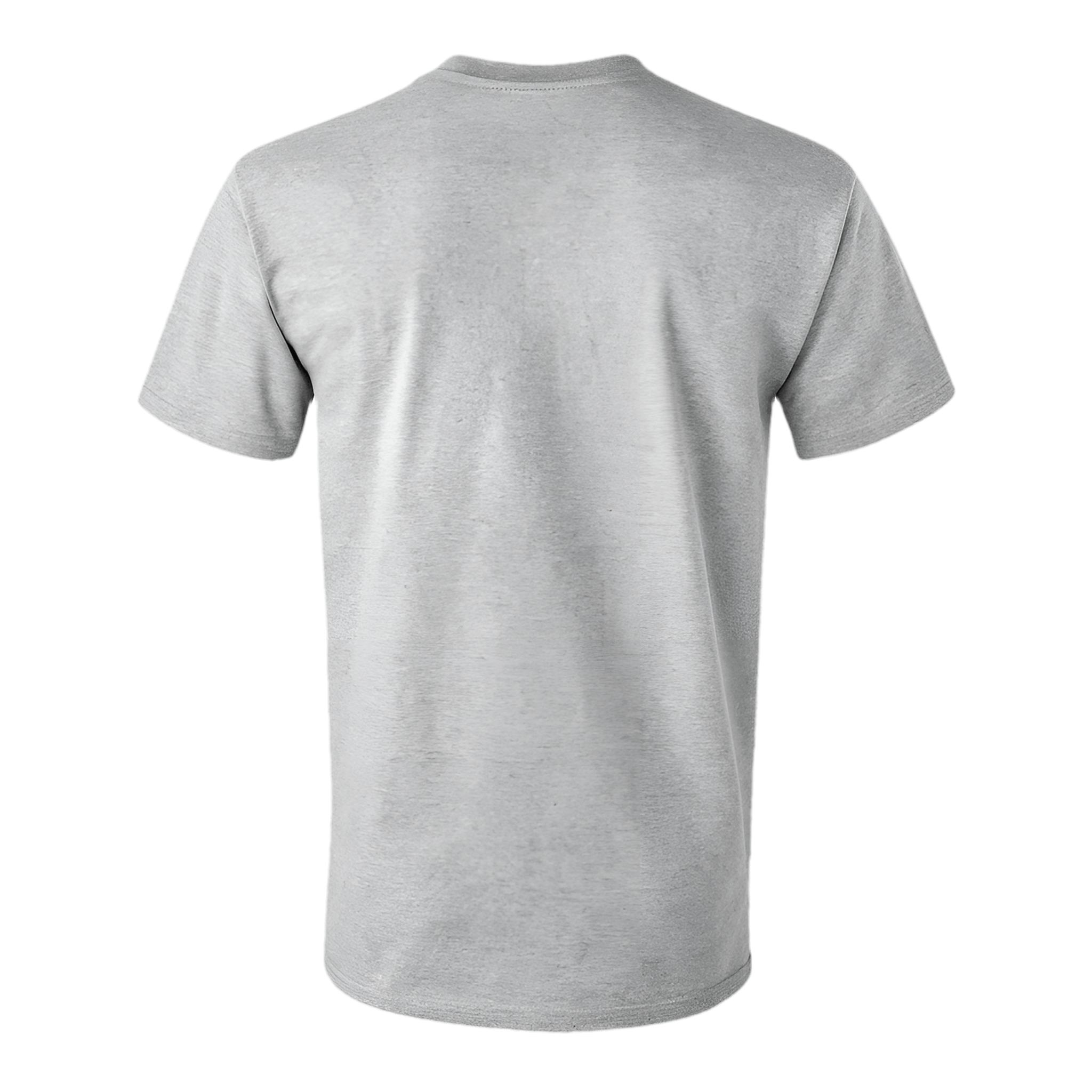 Crewneck Cotton T-Shirt – Classic Fit, Marl Grey back view showcasing clean lines and classic design.