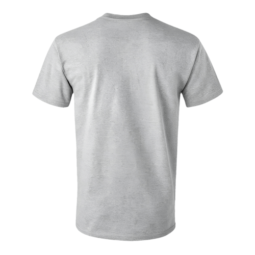 Crewneck Cotton T-Shirt – Classic Fit, Marl Grey back view showcasing clean lines and classic design.