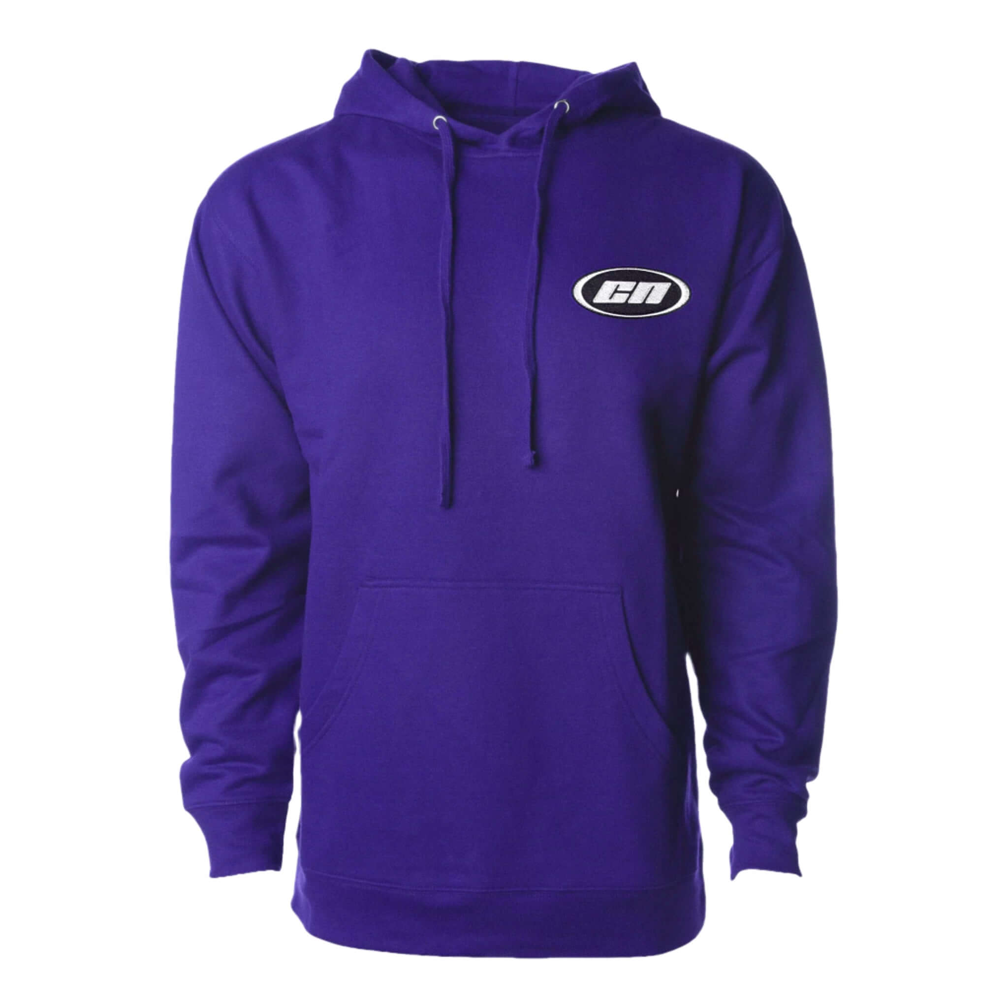Pullover Hoodie – Soft Lightweight Fleece, Deep Violet featuring adjustable hood and kangaroo pouch.