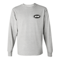Long Sleeve Cotton T-Shirt – Semi-Relaxed Fit, Marl Grey with embroidered logo on the chest.