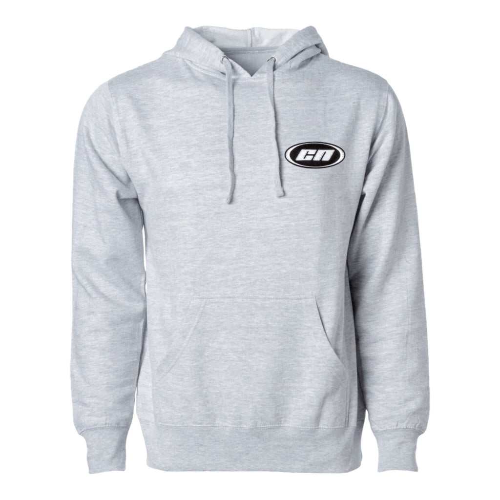 Pullover Hoodie – Soft Lightweight Fleece, Marl Grey with embroidered Club Neo logo and kangaroo pouch.