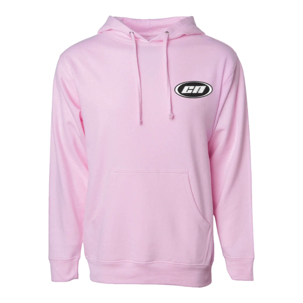 Pullover Hoodie – Soft Lightweight Fleece, Pastel Pink with adjustable drawstrings and front kangaroo pouch