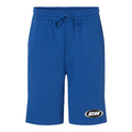Royal blue fleece shorts with adjustable drawstrings and Club Neo logo patch, perfect for relaxed and casual wear.