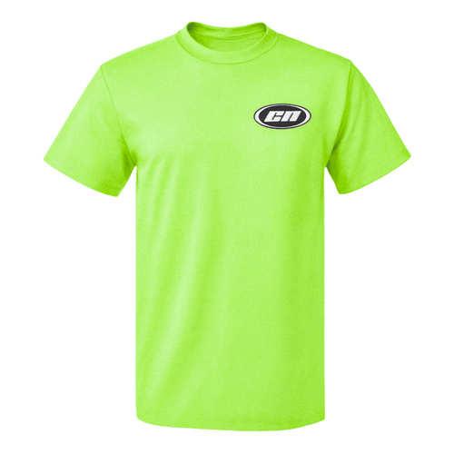 Crewneck Cotton T-Shirt – Classic Fit, Neon Green with embroidered Club Neo logo patch